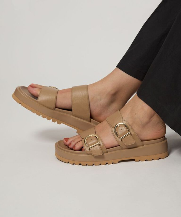 UNITED ARROWS green label relaxing「ダブルベルトプラット サンダル(3.5cmヒール)」|サンダル|