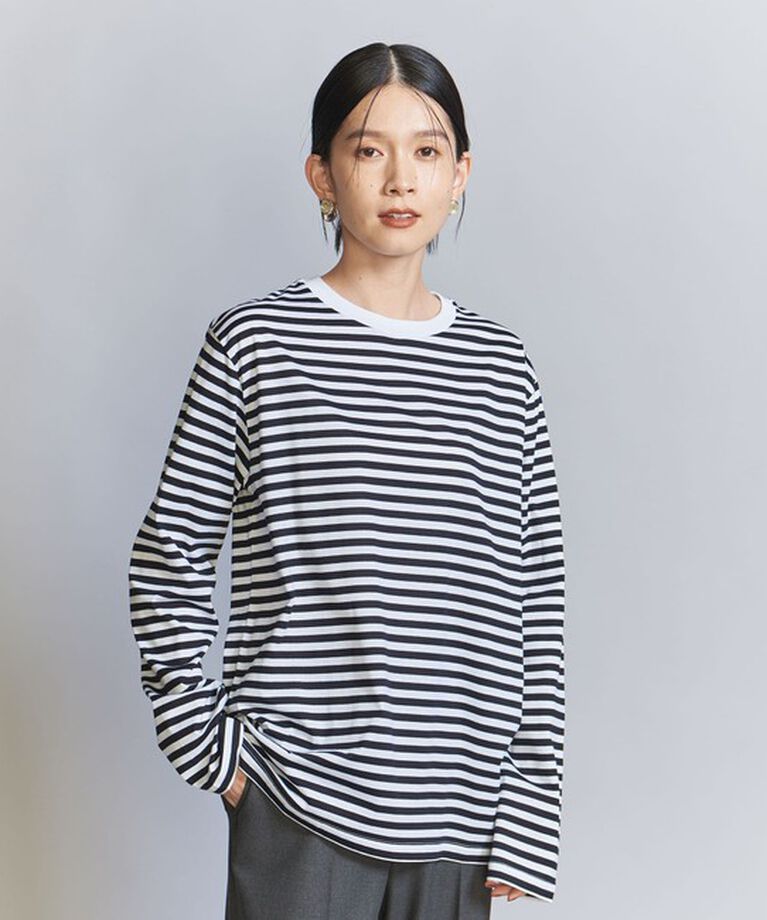 BEAUTY&YOUTH UNITED ARROWS「コットン天竺 ロングスリーブ カットソー」|Tシャツ・カットソー|BLACK