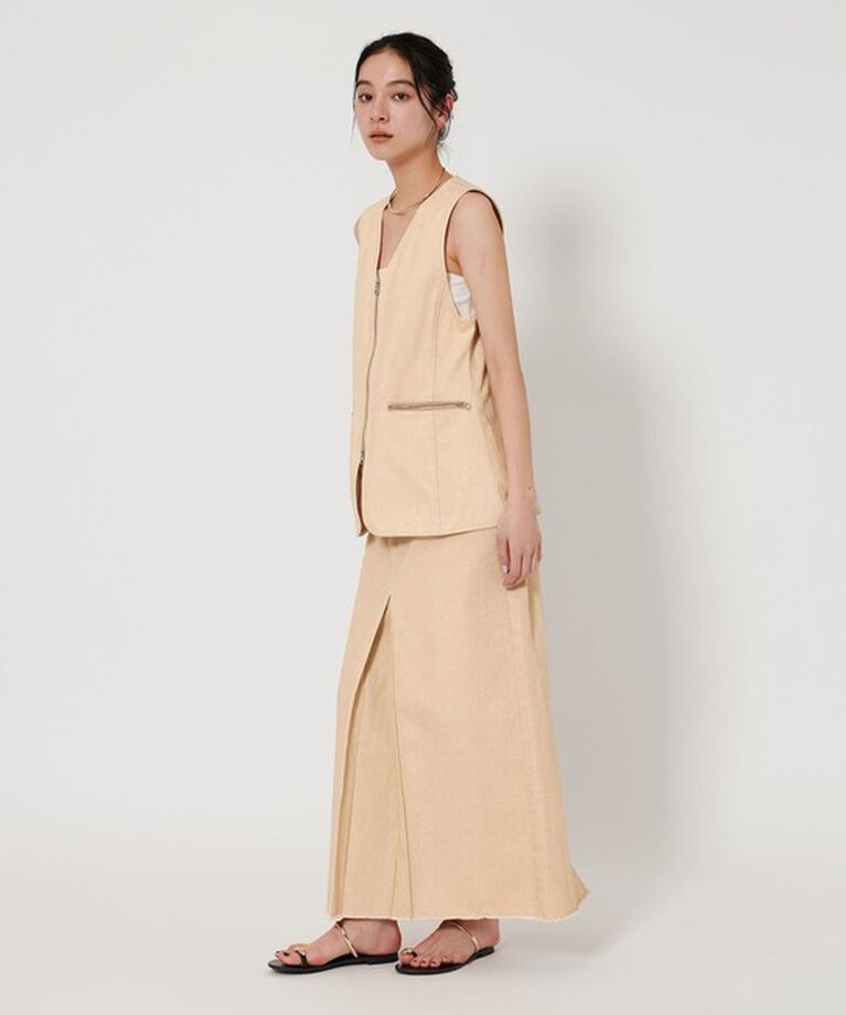 BEAUTY&YOUTH UNITED ARROWS「コットン ボックスタック ロングスカート」|スカート|BEIGE