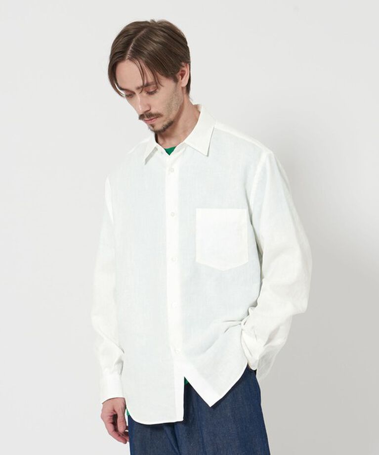 BEAUTY&YOUTH UNITED ARROWS「ライト リネンタッチ レギュラーフォルム シャツ」|シャツ・ブラウス|WHITE