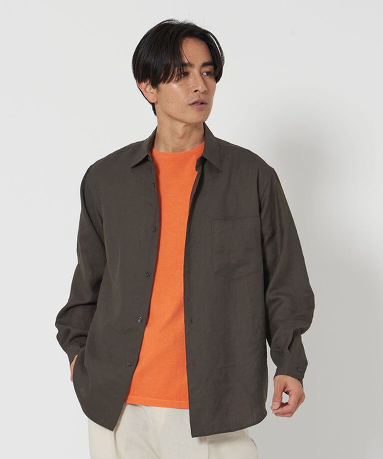 BEAUTY&YOUTH UNITED ARROWS「ライト リネンタッチ レギュラーフォルム シャツ」|シャツ・ブラウス|DK.GRAY
