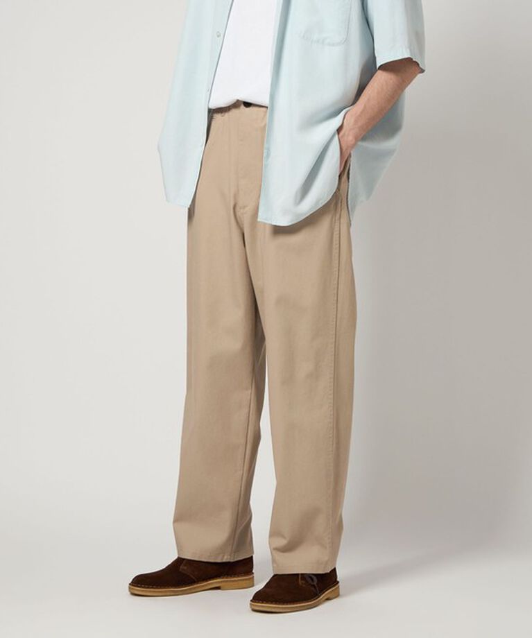 STEVEN ALAN「＜Steven Alan＞ ハイツイスト ツイル アーミー ノープリーツ トラウザーズ」|チノ|BEIGE