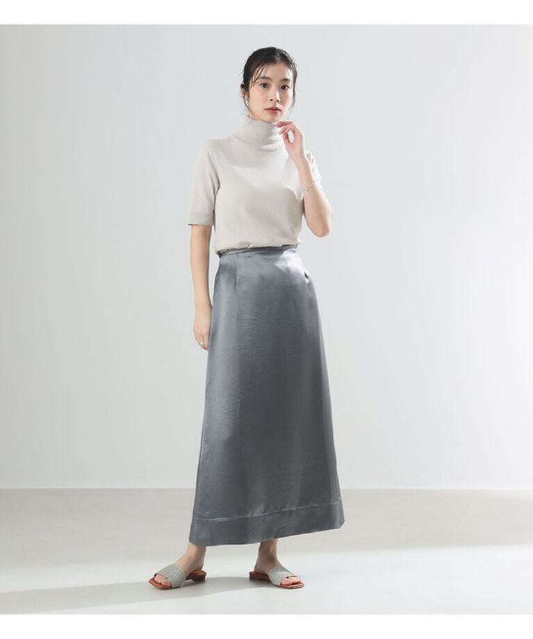 Demi-Luxe BEAMS 「AK+1 / コットン 五分袖 ハイネックニット」|ニット・セーター|