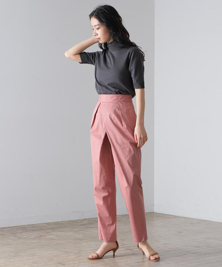 Demi-Luxe BEAMS 「AK+1 / コットン 五分袖 ハイネックニット」|ニット・セーター|