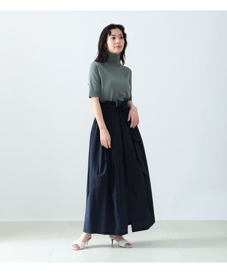 Demi-Luxe BEAMS 「AK+1 / コットン 五分袖 ハイネックニット」|ニット・セーター|
