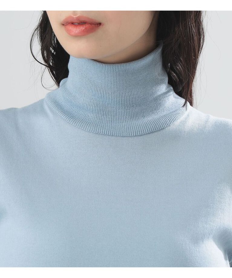 Demi-Luxe BEAMS 「AK+1 / コットン 五分袖 ハイネックニット」|ニット・セーター|