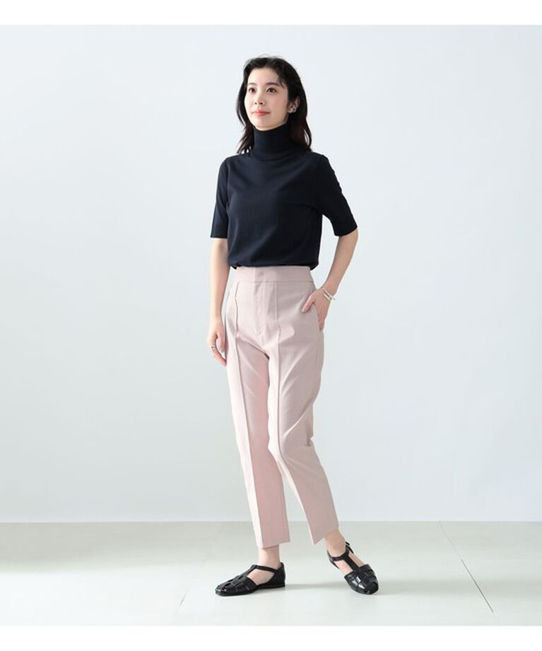 Demi-Luxe BEAMS 「AK+1 / コットン 五分袖 ハイネックニット」|ニット・セーター|