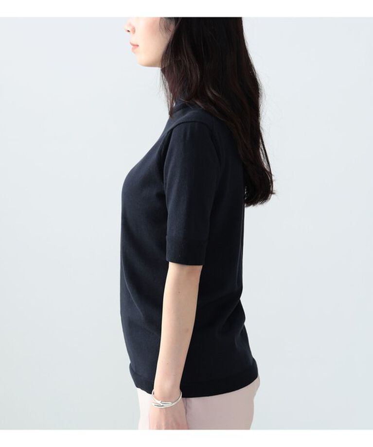 Demi-Luxe BEAMS 「AK+1 / コットン 五分袖 ハイネックニット」|ニット・セーター|
