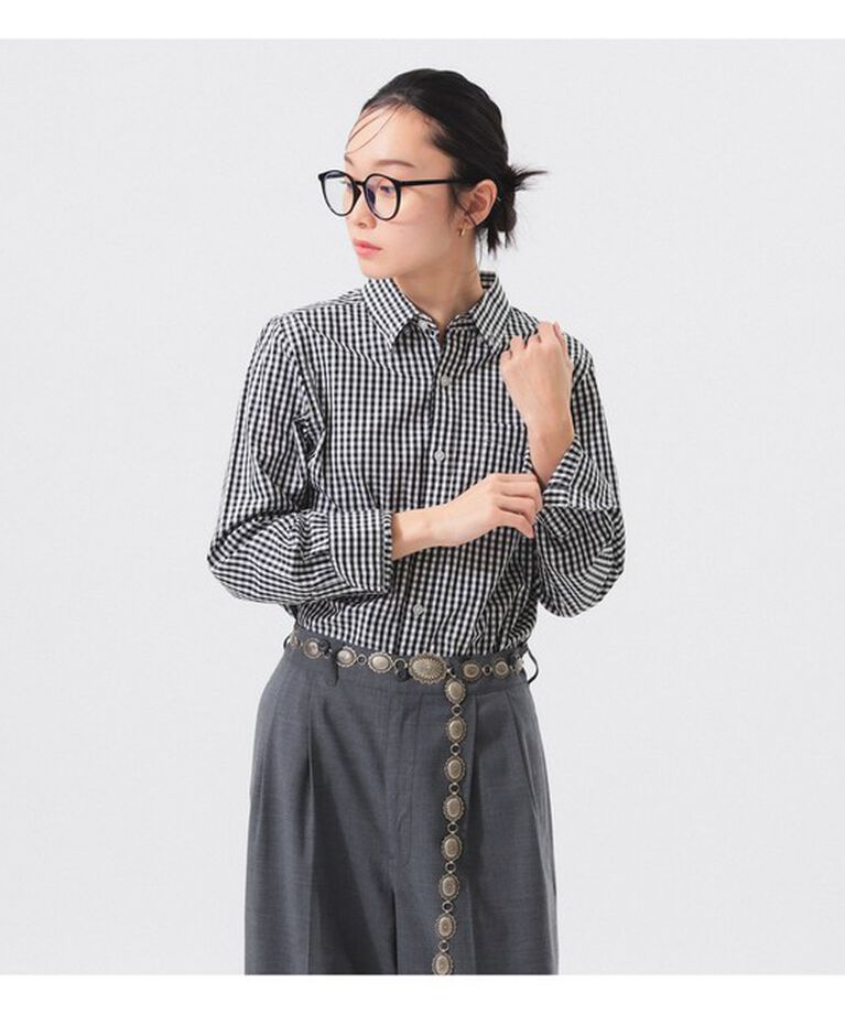BEAMSBOY「100/2 ギンガムチェック ボタンダウン シャツ NEW」|シャツ・ブラウス|BLACK