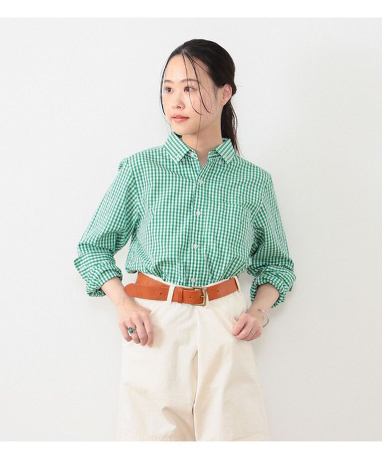 BEAMSBOY「100/2 ギンガムチェック ボタンダウン シャツ NEW」|シャツ・ブラウス|GREEN