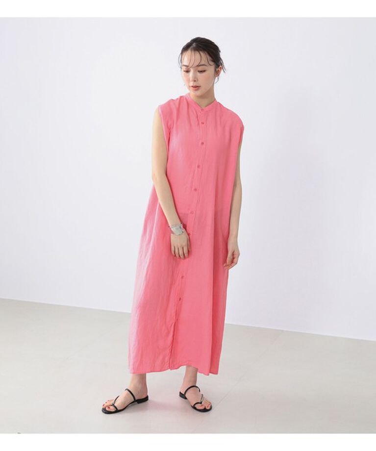 Demi-Luxe BEAMS 「TICCA × Demi-Luxe BEAMS / 別注 リネン ノースリーブ シャツワンピース」|ワンピース|