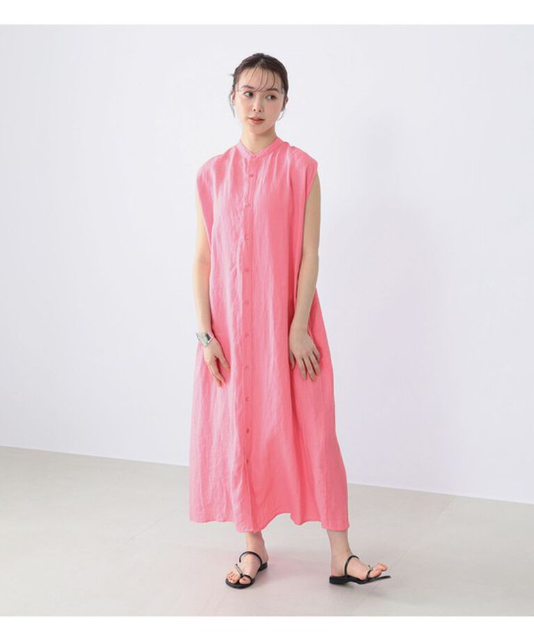 Demi-Luxe BEAMS 「TICCA × Demi-Luxe BEAMS / 別注 リネン ノースリーブ シャツワンピース」|ワンピース|
