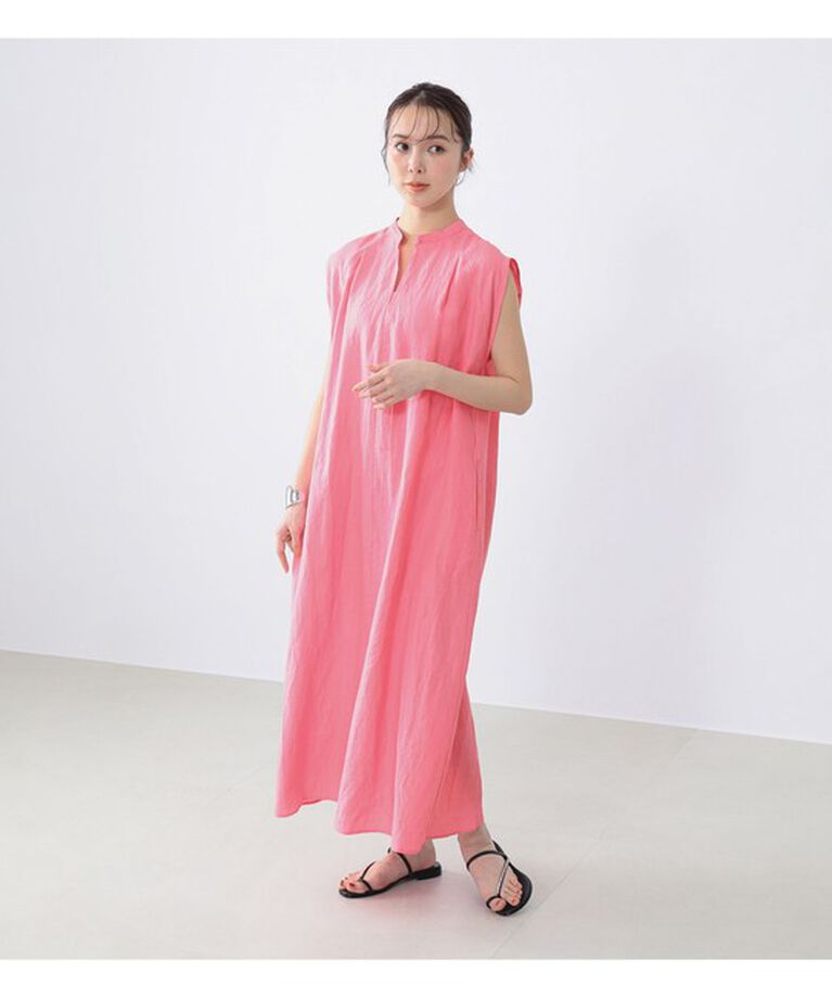 Demi-Luxe BEAMS 「TICCA × Demi-Luxe BEAMS / 別注 リネン ノースリーブ シャツワンピース」|ワンピース|