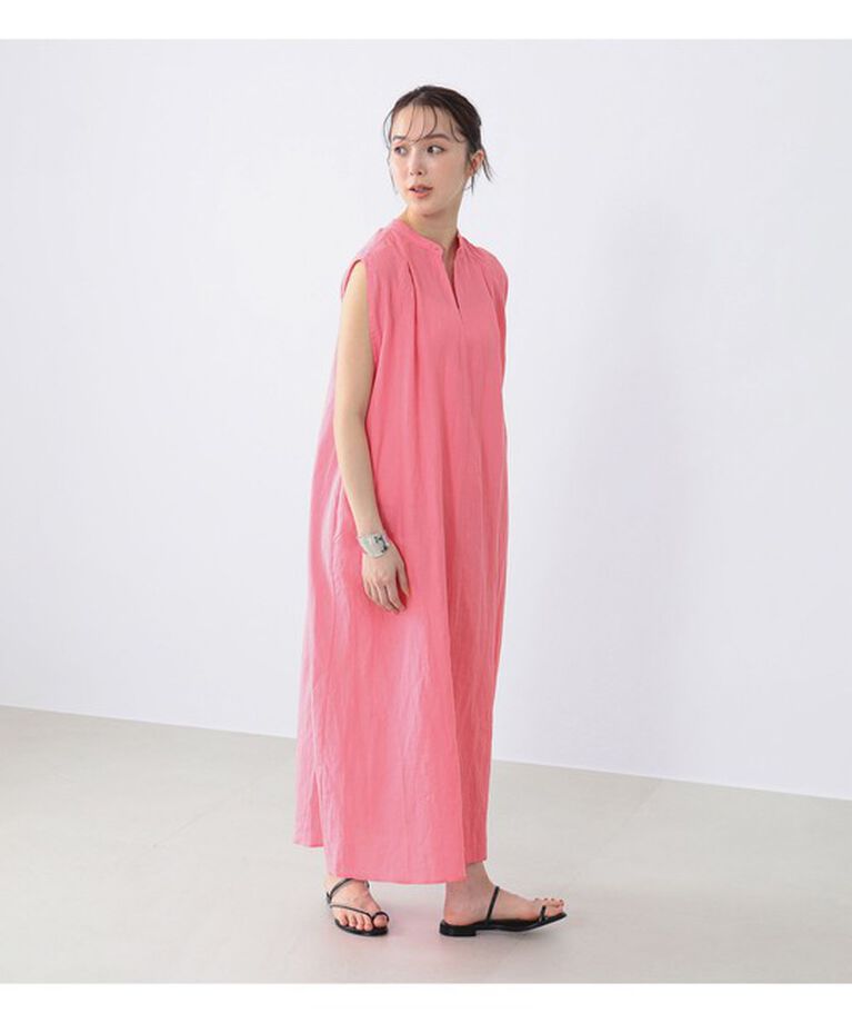 Demi-Luxe BEAMS 「TICCA × Demi-Luxe BEAMS / 別注 リネン ノースリーブ シャツワンピース」|ワンピース|