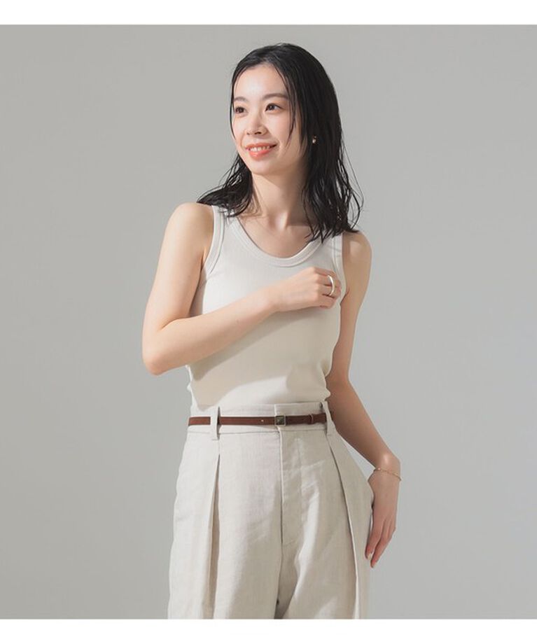 Demi-Luxe BEAMS 「丸胴 テレコ タンクトップ」|Tシャツ・カットソー|BEIGE