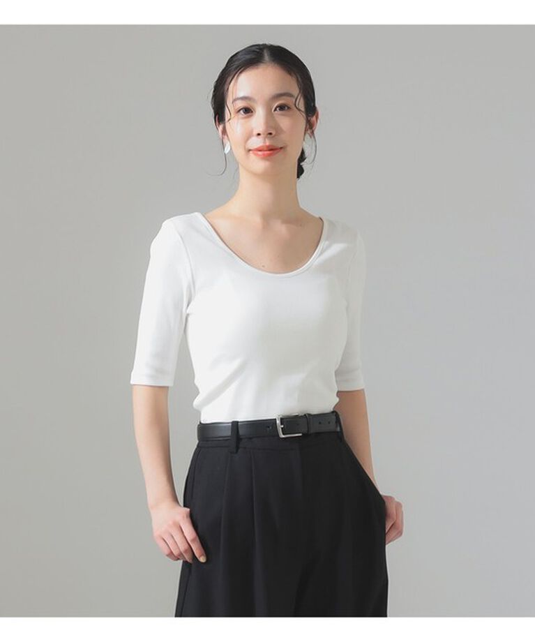 Demi-Luxe BEAMS 「丸胴 テレコ Tシャツ」|Tシャツ・カットソー|WHITE