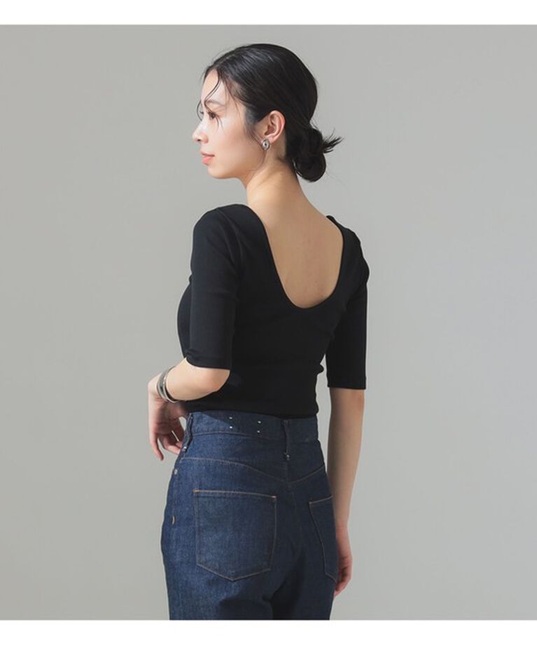 Demi-Luxe BEAMS 「丸胴 テレコ Tシャツ」|Tシャツ・カットソー|BLACK