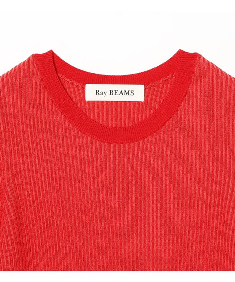 Ray BEAMS 「リブ フリル ヘム クルーネック ニット」|ニット・セーター|