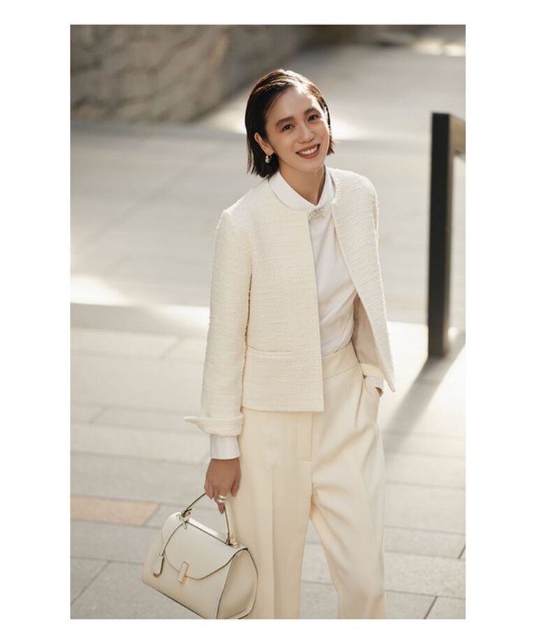 Demi-Luxe BEAMS 「ツイード クルーネック ジャケット＊」|ダッフルコート|BEIGE