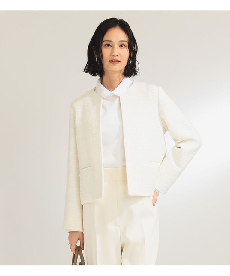 Demi-Luxe BEAMS 「ツイード クルーネック ジャケット＊」|ダッフルコート|