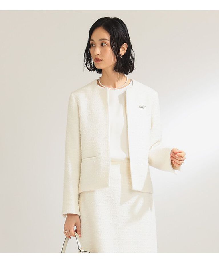 Demi-Luxe BEAMS 「ツイード クルーネック ジャケット＊」|ダッフルコート|