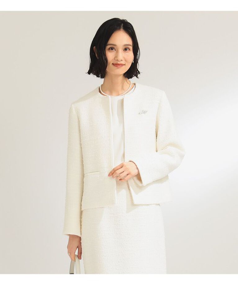 Demi-Luxe BEAMS 「ツイード クルーネック ジャケット＊」|ダッフルコート|