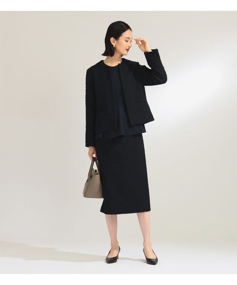 Demi-Luxe BEAMS 「ツイード クルーネック ジャケット＊」|ダッフルコート|