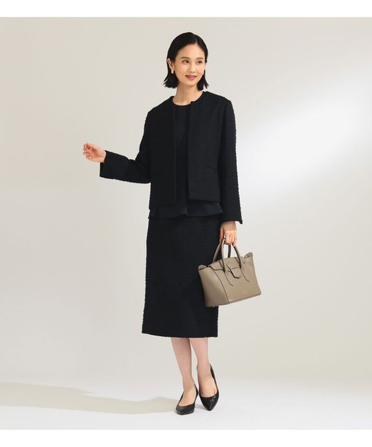 Demi-Luxe BEAMS 「ツイード クルーネック ジャケット＊」|ダッフルコート|