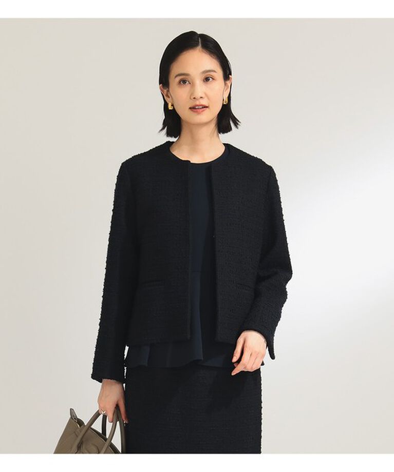 Demi-Luxe BEAMS 「ツイード クルーネック ジャケット＊」|ダッフルコート|