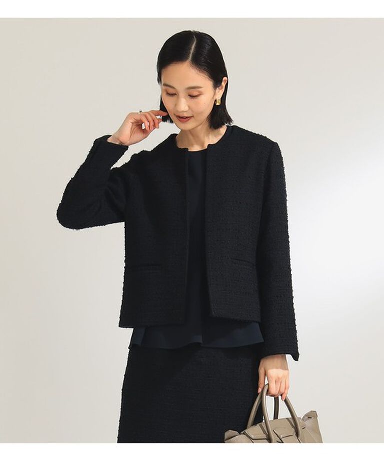 Demi-Luxe BEAMS 「ツイード クルーネック ジャケット＊」|ダッフルコート|