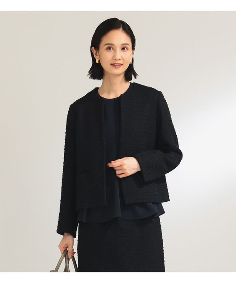Demi-Luxe BEAMS 「ツイード クルーネック ジャケット＊」|ダッフルコート|