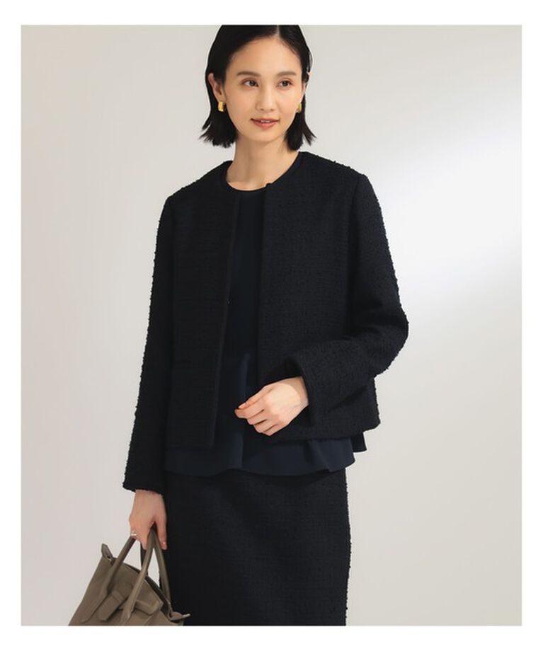 Demi-Luxe BEAMS 「ツイード クルーネック ジャケット＊」|ダッフルコート|