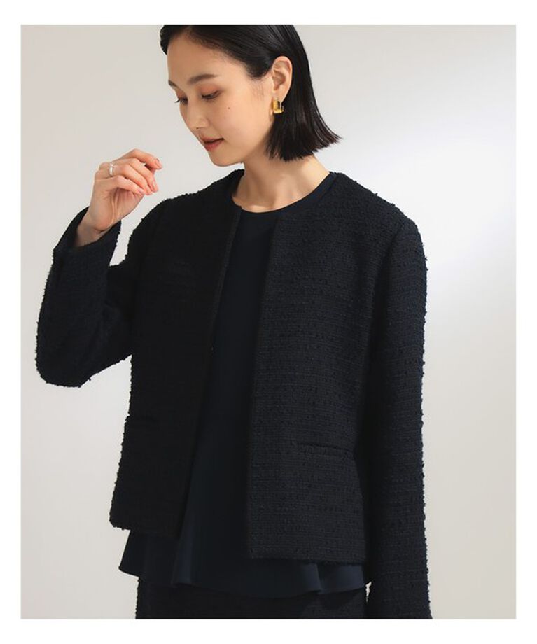Demi-Luxe BEAMS 「ツイード クルーネック ジャケット＊」|ダッフルコート|