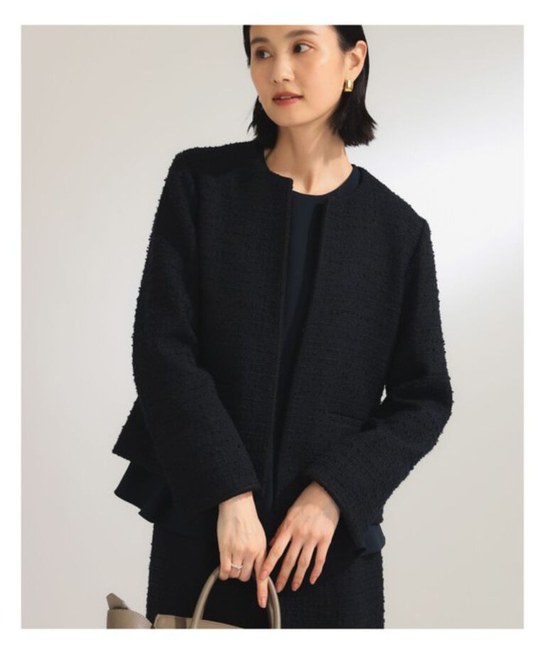 Demi-Luxe BEAMS 「ツイード クルーネック ジャケット＊」|ダッフルコート|