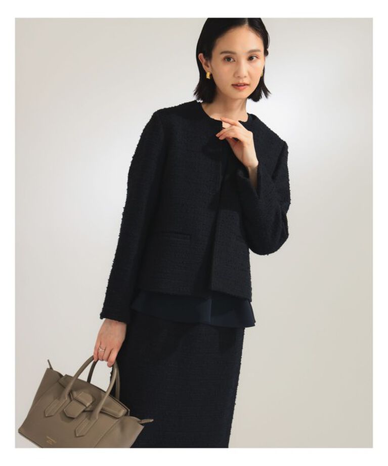 Demi-Luxe BEAMS 「ツイード クルーネック ジャケット＊」|ダッフルコート|