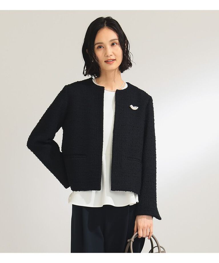 Demi-Luxe BEAMS 「ツイード クルーネック ジャケット＊」|ダッフルコート|