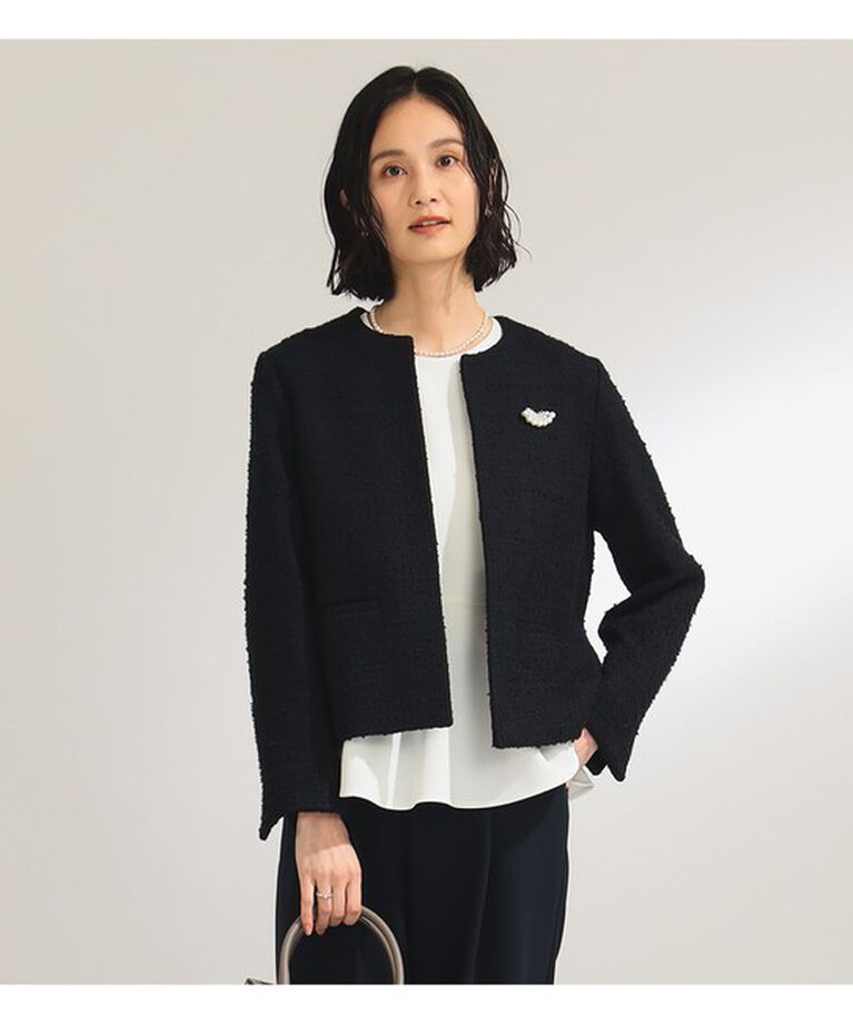 Demi-Luxe BEAMS 「ツイード クルーネック ジャケット＊」|ダッフルコート|
