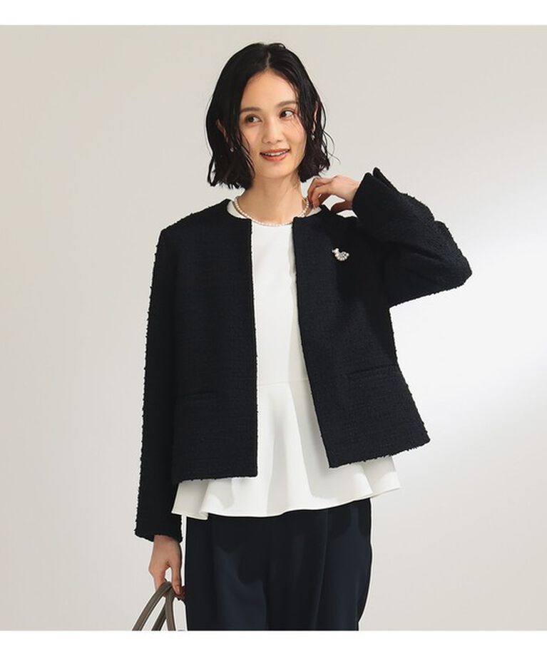 Demi-Luxe BEAMS 「ツイード クルーネック ジャケット＊」|ダッフルコート|