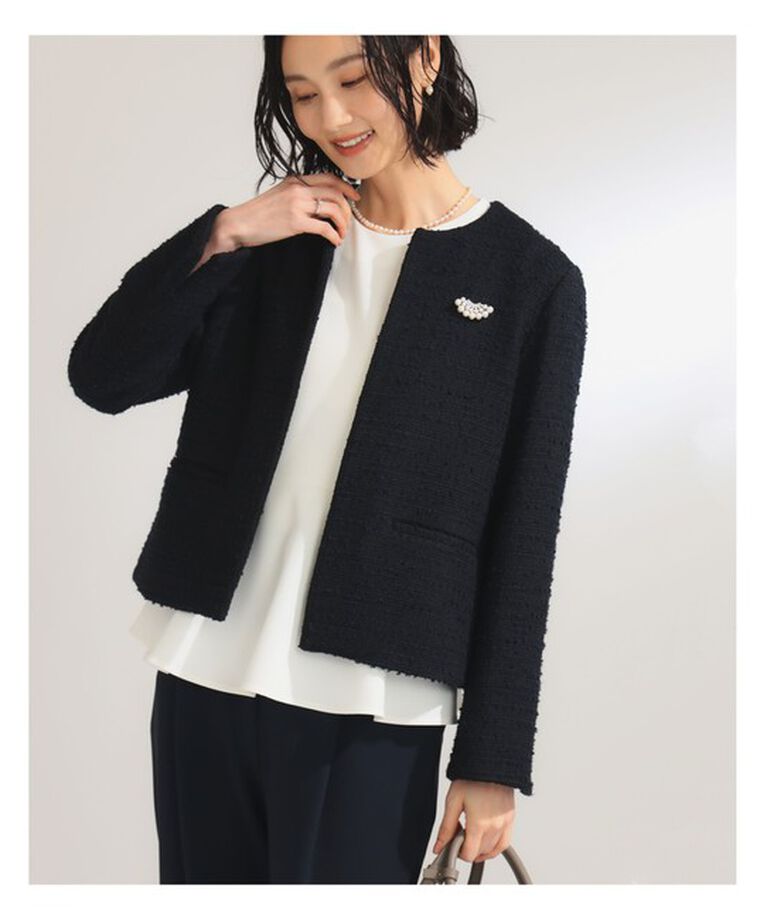Demi-Luxe BEAMS 「ツイード クルーネック ジャケット＊」|ダッフルコート|