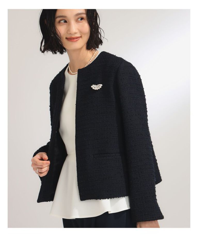 Demi-Luxe BEAMS 「ツイード クルーネック ジャケット＊」|ダッフルコート|