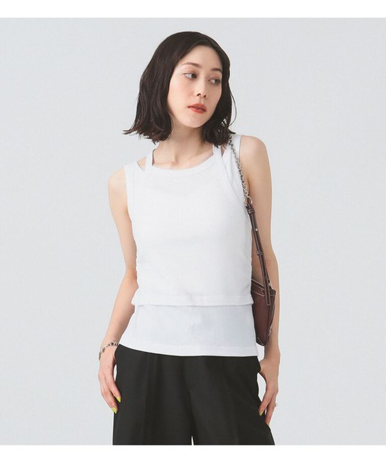 Ray BEAMS 「Wストラップ テレコ タンクトップ」|Tシャツ・カットソー|OFF_WHITE