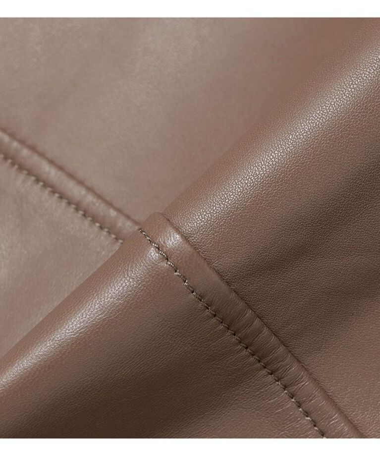 Demi-Luxe BEAMS 「マット シープスキン ノーカラー ライダース ブルゾン」|ブルゾン・スタジャン|