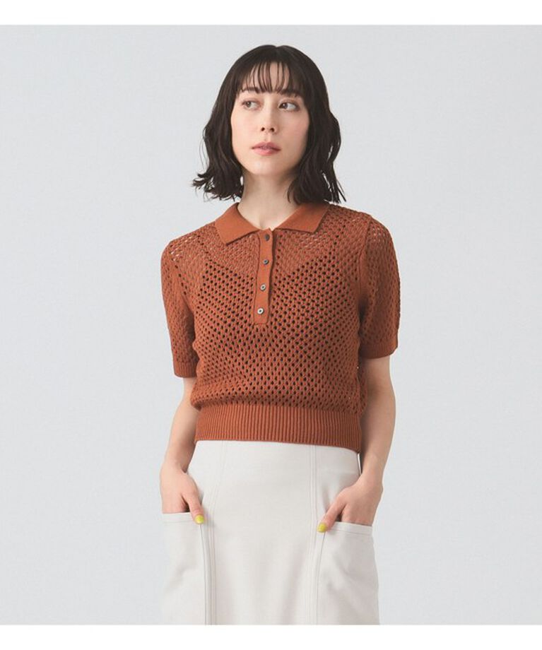 Ray BEAMS 「メッシュ ニット ポロシャツ」|ニット・セーター|BROWN