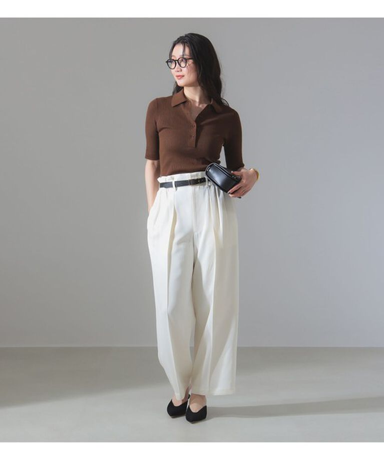 Demi-Luxe BEAMS 「ハーフスリーブ ポロニット」|ニット・セーター|