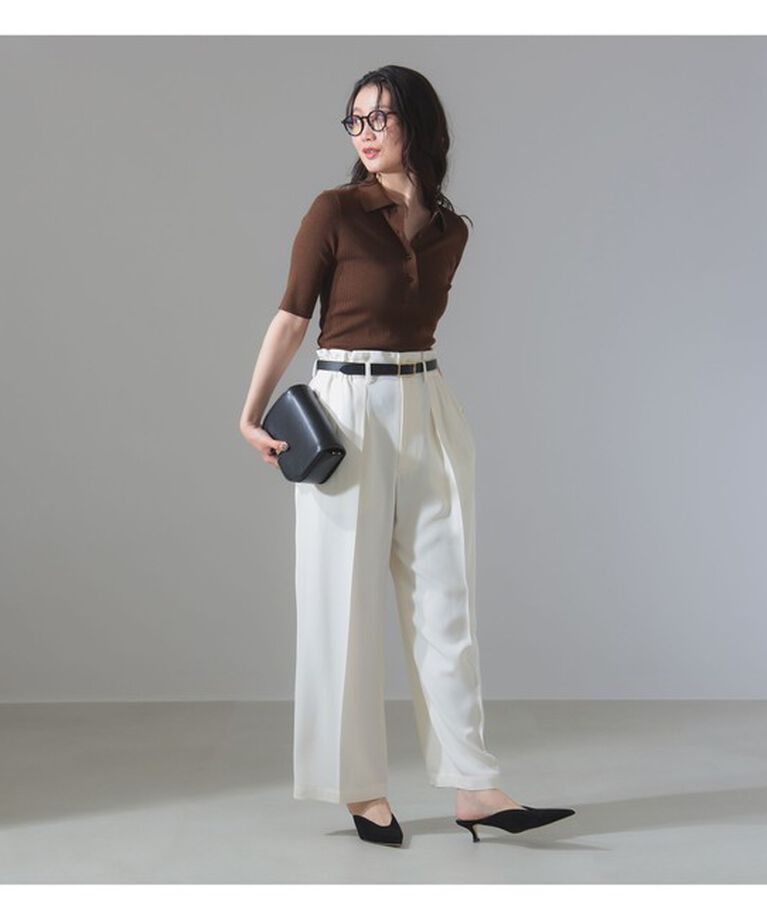 Demi-Luxe BEAMS 「ハーフスリーブ ポロニット」|ニット・セーター|