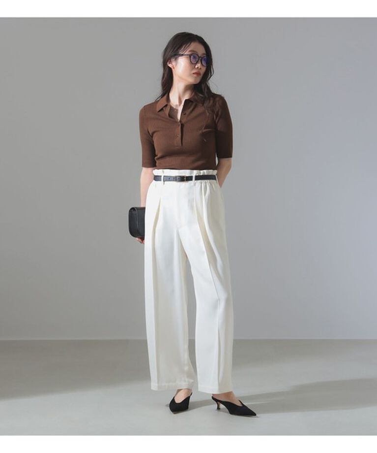 Demi-Luxe BEAMS 「ハーフスリーブ ポロニット」|ニット・セーター|
