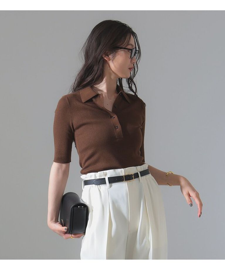 Demi-Luxe BEAMS 「ハーフスリーブ ポロニット」|ニット・セーター|