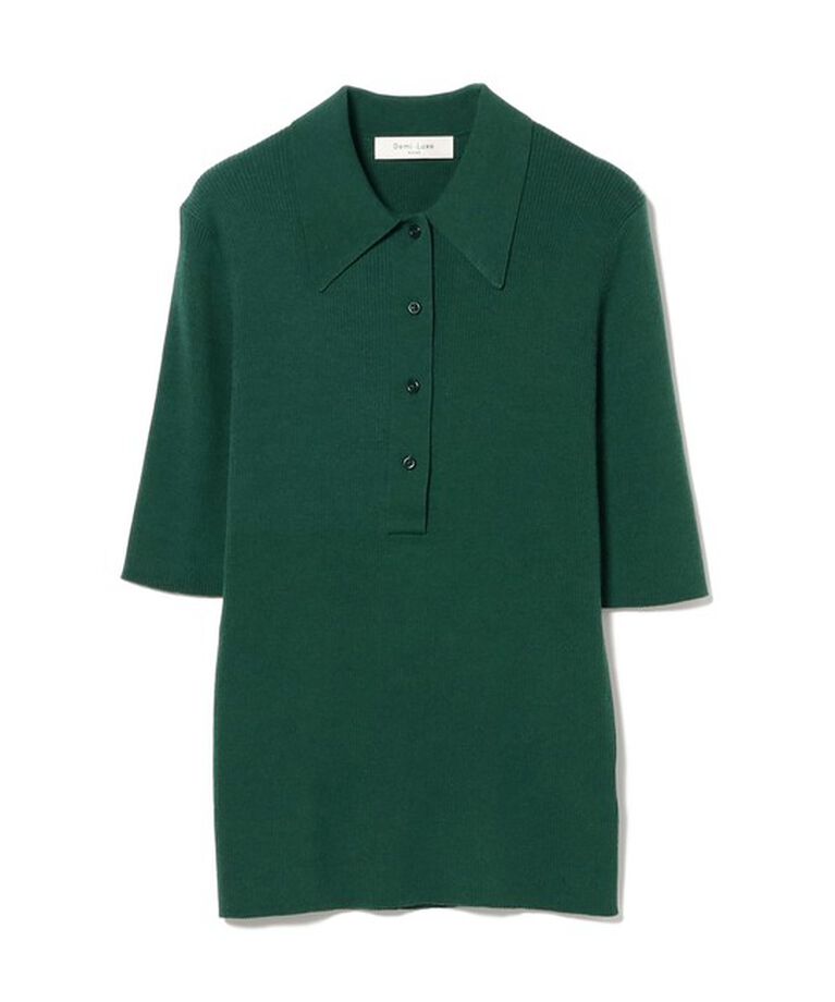 Demi-Luxe BEAMS 「ハーフスリーブ ポロニット」|ニット・セーター|