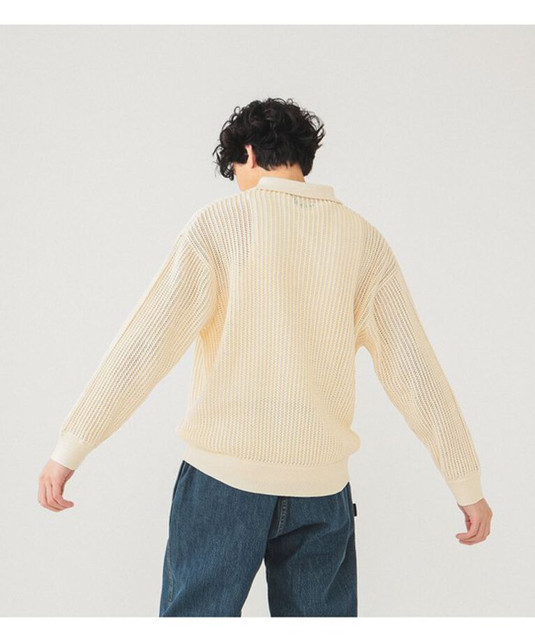 BEAMS「メッシュ ニット ポロシャツ」|ニット・セーター|