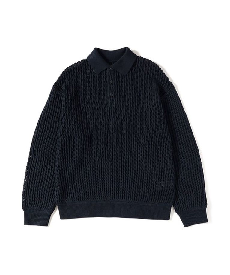 BEAMS「メッシュ ニット ポロシャツ」|ニット・セーター|